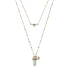 Prism Pendant Double Strand Necklace, Women's, Gold