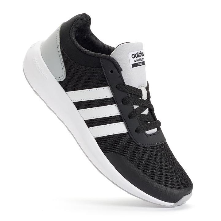 Adidas Neo Cloudfoam Race Boys' Athletic Shoes, Boy's, Size: 1, Black