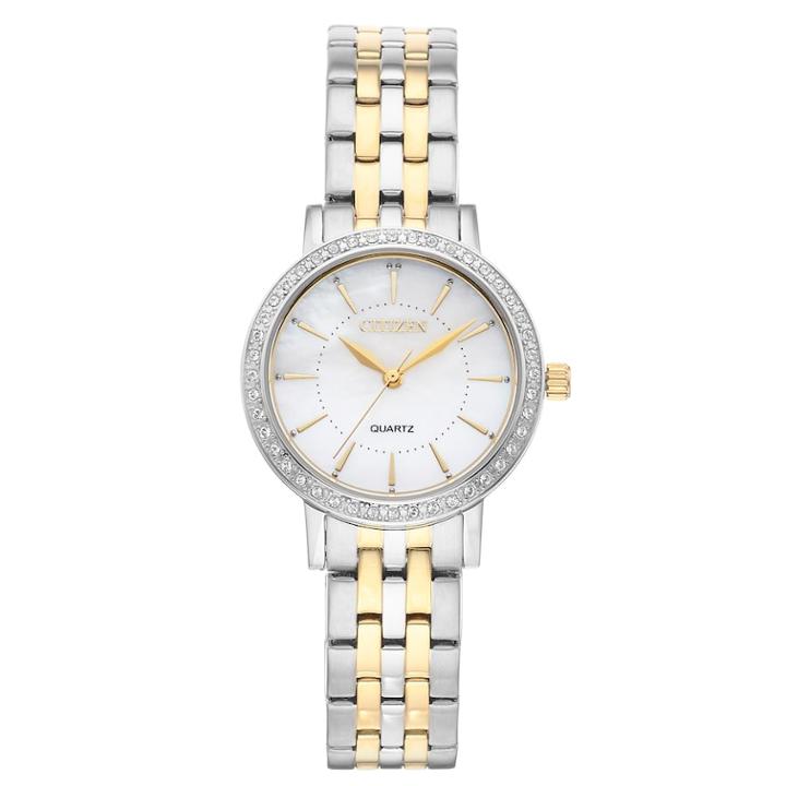 Citizen Women's Crystal Two Tone Stainless Steel Watch - El3044-89d, Size: Medium, Multicolor