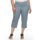Plus Size Croft & Barrow&reg; Button Accent Twill Capris, Women's, Size: 20 W, Med Grey