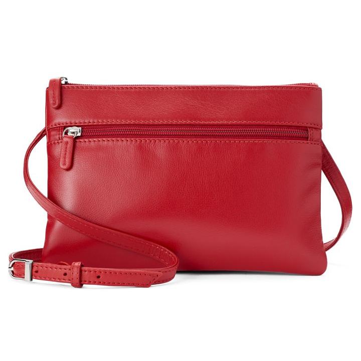 Ili Double Entry Leather Crossbody Bag, Women's, Red