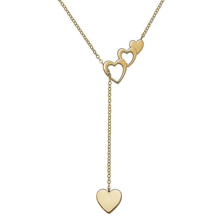 Everlasting Gold 10k Gold Heart Lariat Necklace, Women's, Size: 17