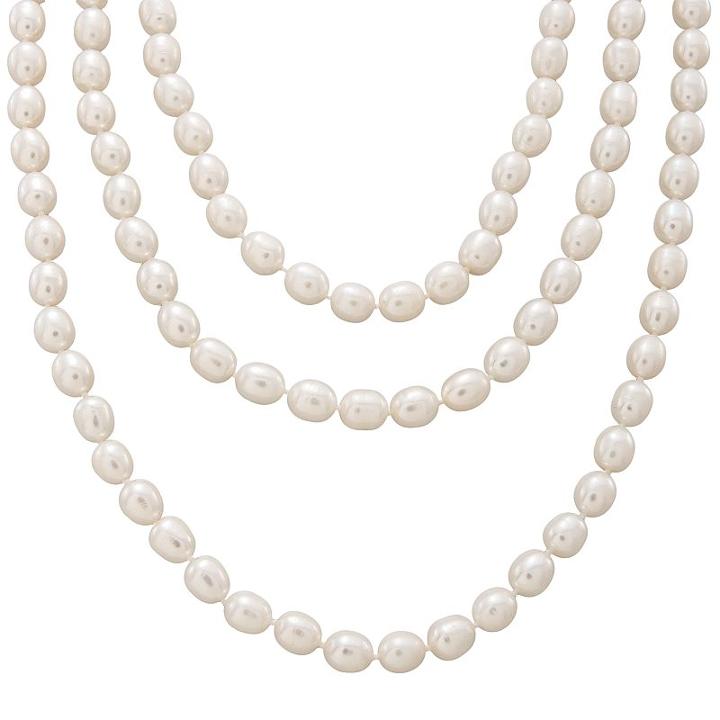 Sterling Silver Freshwater Cultured Pearl Necklace Set, Adult Unisex, White