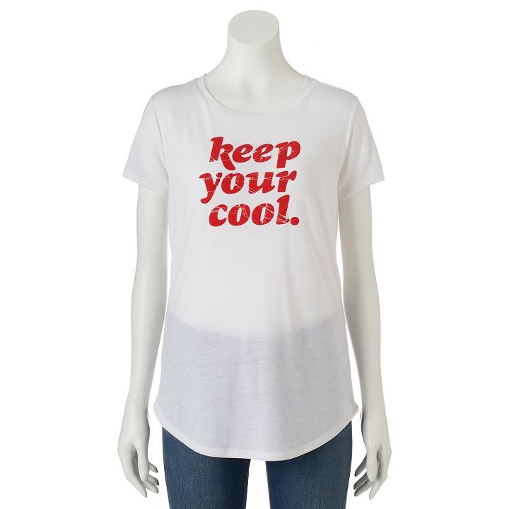 Juniors' The Print Shop Keep Your Cool Graphic Tee, Girl's, Size: Medium, Natural