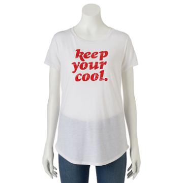 Juniors' The Print Shop Keep Your Cool Graphic Tee, Girl's, Size: Medium, Natural