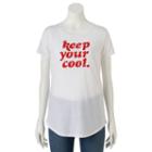 Juniors' The Print Shop Keep Your Cool Graphic Tee, Girl's, Size: Medium, Natural