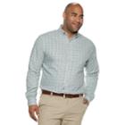 Big & Tall Van Heusen Flex Non-iron Classic-fit Plaid Button-down Shirt, Men's, Size: 3xl Tall, Blue (navy)
