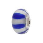 Individuality Beads Sterling Silver Striped Glass Bead, Women's, Blue