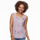 Petite Croft & Barrow&reg; Pintuck Tank, Women's, Size: Xs Petite, Dark Pink