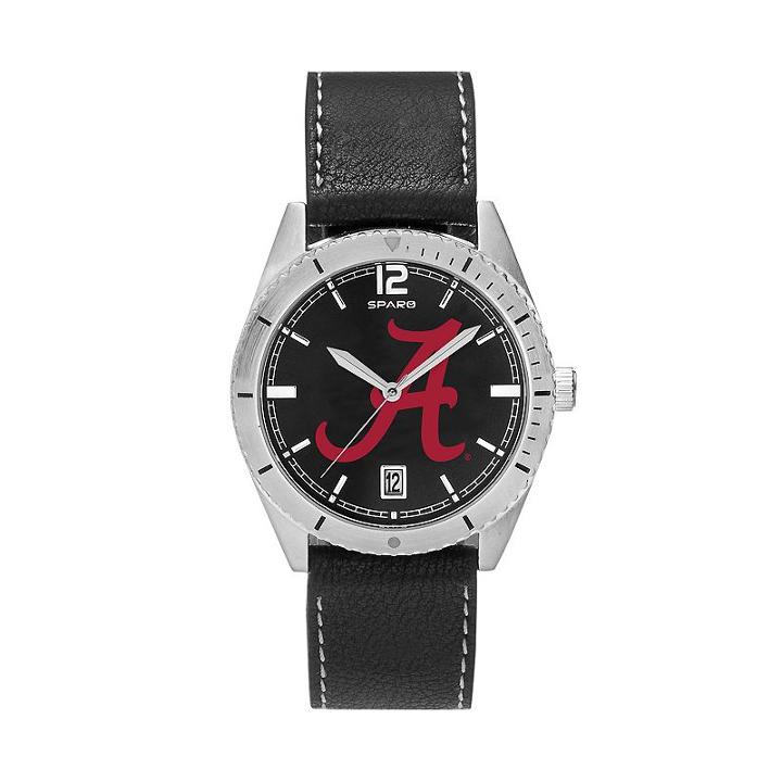 Men's Alabama Crimson Tide Guard Leather Watch, Multicolor