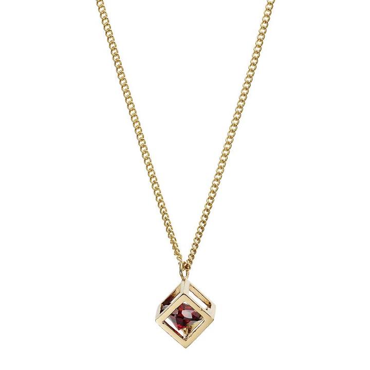 Lc Lauren Conrad Red Cubic Zirconia Long Open Cube Pendant Necklace, Women's