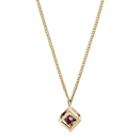 Lc Lauren Conrad Red Cubic Zirconia Long Open Cube Pendant Necklace, Women's