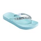 Girls 4-16 Glitter Jelly Flip Flops, Girl's, Size: 1/2, Lt Green