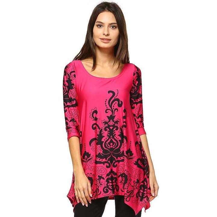 Women's White Mark Scroll Tunic, Size: Small, Pink