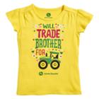 Girls 4-6x John Deere Will Trade Brother For Tractor Tee, Girl's, Size: 6x, Yellow