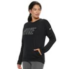 Women's Nike Therma Fleece Logo Training Top, Size: Small, Grey (charcoal)