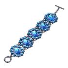 1928 Faceted Oval Stone Halo Toggle Bracelet, Women's, Size: 7.5, Blue