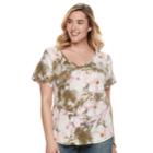 Plus Size Sonoma Goods For Life&trade; Essential V-neck Tee, Women's, Size: 2xl, Green