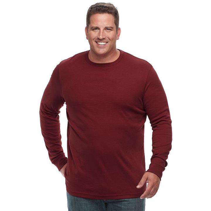 Big & Tall Croft & Barrow&reg; Classic-fit Stretch Performance Crewneck Tee, Men's, Size: Xxl Tall, Dark Red