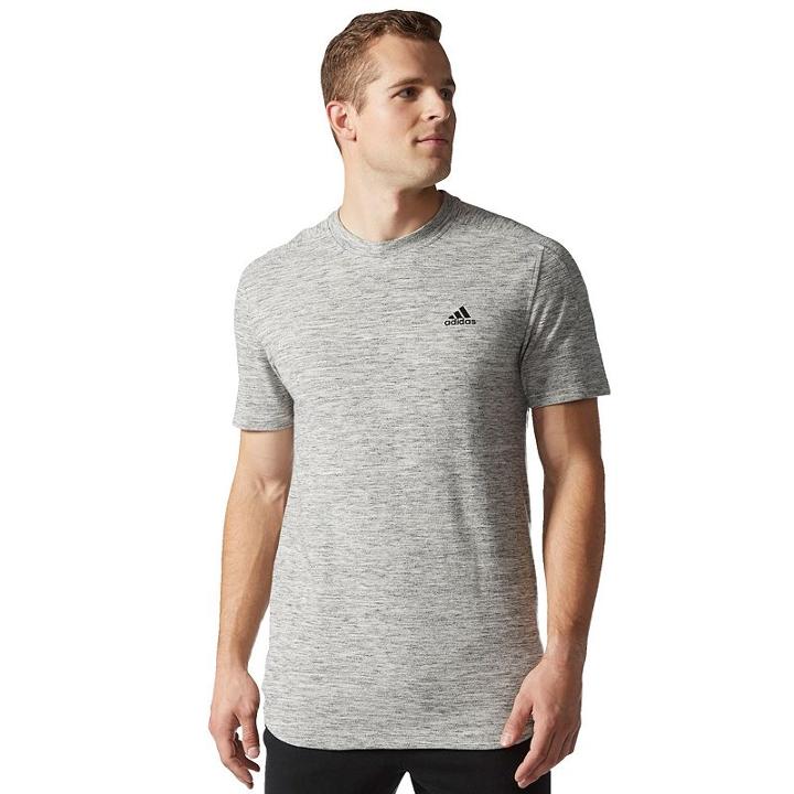 Men's Adidas Pique Tee, Size: Medium, Med Grey