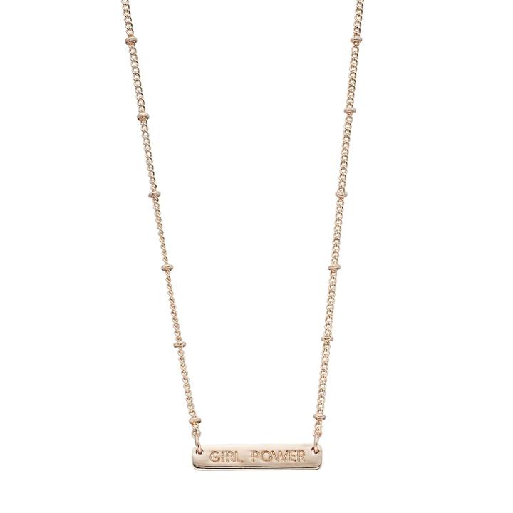 Lc Lauren Conrad Girl Power Bar Necklace, Light Pink