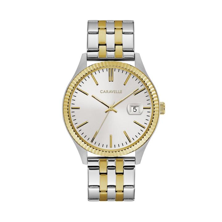 Caravelle Men's Two Tone Stainless Steel Watch - 45b148, Size: Large, Multicolor