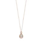 14k Rose Gold Over Silver Lab-created Opal & White Sapphire Teardrop Pendant, Women's, Size: 18, Multicolor