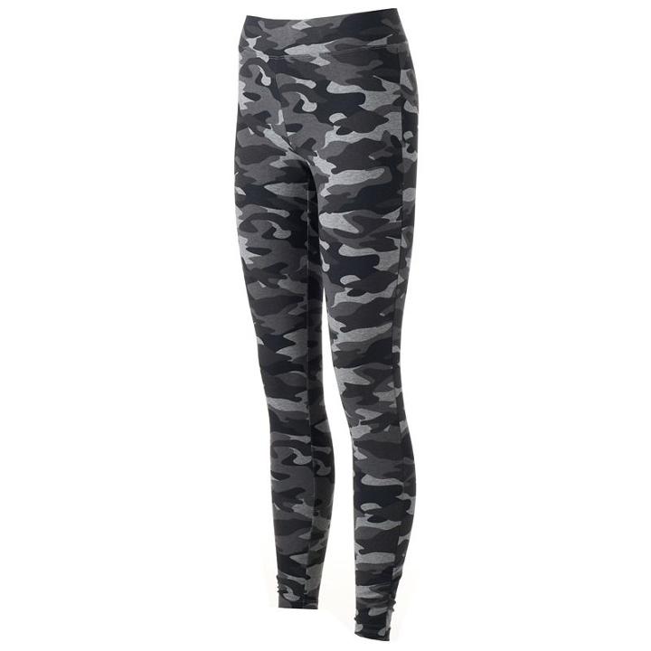 Women's Sonoma Goods For Life&trade; Camo Leggings, Size: Large, Grey (charcoal)