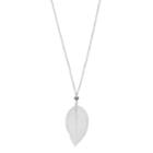 Long Openwork Leaf Pendant Necklace, Women's, Silver