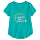 Girls 7-16 & Plus Size So&reg; Curve Hem Shiny Graphic Tee, Size: 16, Med Blue