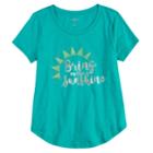 Girls 7-16 & Plus Size So&reg; Curve Hem Shiny Graphic Tee, Size: 16, Med Blue