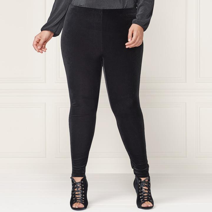 Lc Lauren Conrad Runway Collection Velvet Leggings - Plus Size, Women's, Size: 0x, Black