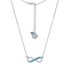 North Carolina Tar Heels Sterling Silver Crystal Infinity Necklace, Women's, Size: 18, Blue