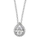 Primrose Sterling Silver Teardrop Pendant Necklace, Women's, Size: 18, White