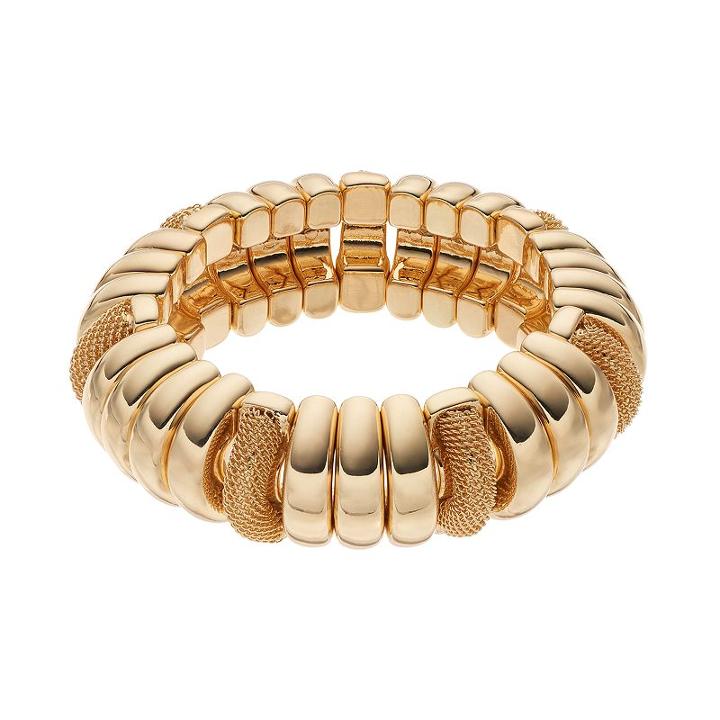 Dana Buchman Mesh Station Stretch Bracelet, Women's, Gold