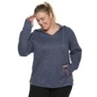 Plus Size Tek Gear&reg; V-neck Hoodie, Women's, Size: 3xl, Dark Blue