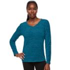 Women's Tek Gear&reg; Microfleece V-neck Tee, Size: Medium, Turquoise/blue (turq/aqua)
