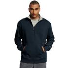 Men's Champion Fleece Powerblend Quarter-zip Pullover, Size: Medium, Blue (navy)