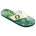 Women's College Edition Oregon Ducks Floral Polka-dot Flip-flops, Size: Xl, White