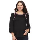 Maternity A:glow Embroidered Tee, Women's, Size: Xxl-mat, Black