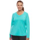 Plus Size Fila Sport&reg; Essential V-neck Tee, Women's, Size: 1xl, Turquoise/blue (turq/aqua)