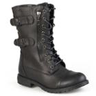 Journee Collection Cedes Women's Combat Boots, Girl's, Size: 8, Black