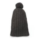 Sijjl Women's Long Slouchy Pom-pom Wool Beanie, Grey