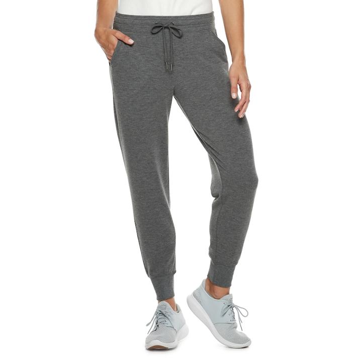 Petite Tek Gear&reg; French Terry Jogger Sweatpants, Women's, Size: M Petite, Dark Grey