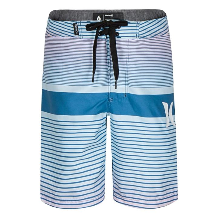 Boys 4-7 Hurley Line Up Striped Board Shorts, Size: 7, White