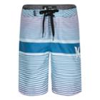Boys 4-7 Hurley Line Up Striped Board Shorts, Size: 7, White