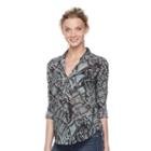 Women's Rock & Republic&reg; Print Shirt, Size: Xl, Med Grey
