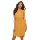 Women's Apt. 9&reg; Drawstring Shirtdress, Size: Xxl, Drk Orange