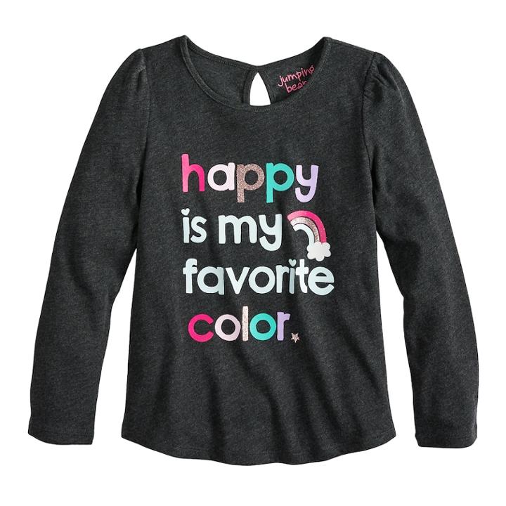 Girls 4-10 Jumping Beans&reg; Keyhole-back Graphic Tee, Size: 8, White