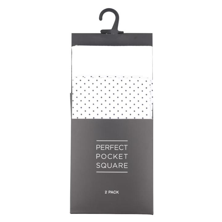 Men's 2-pack Pocket Squares, White